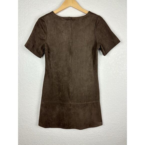 Paper Crane Microsuede Dress Womens Size Medium Brown‎ Boho Minimalist GOGO NEW - Picture 5 of 12